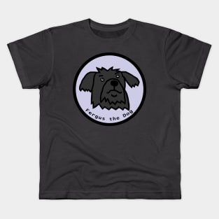 Portrait of Fergus the Dog in a Circle Kids T-Shirt